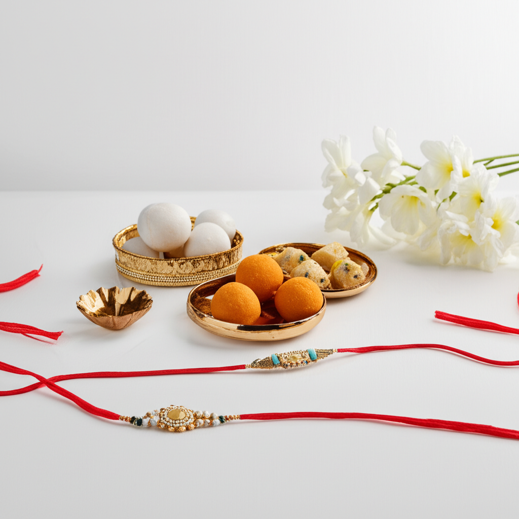 Luxury Rakhi hamper in elegant white